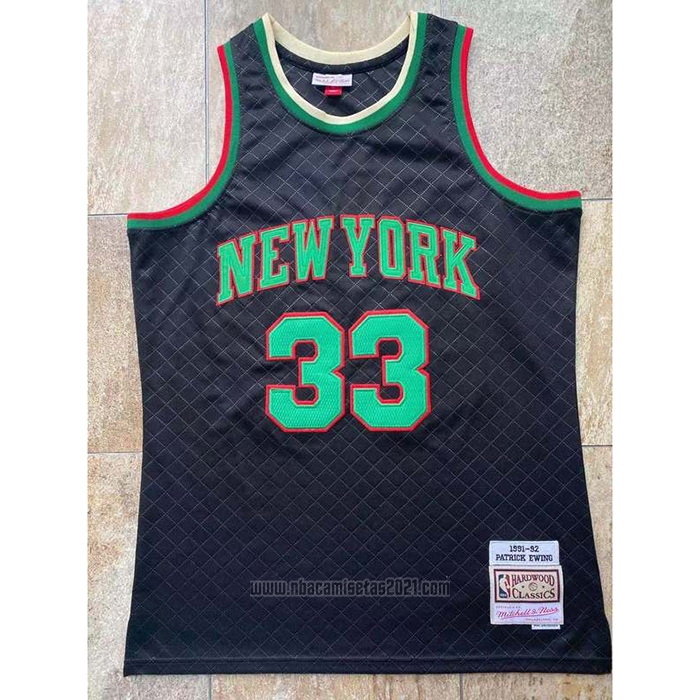 Camiseta New York Knicks Patrick Ewing #33 Mitchell & Ness 1991-92 Negro